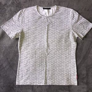 BALLY White & black All Over Logo Print Shirt Sz M